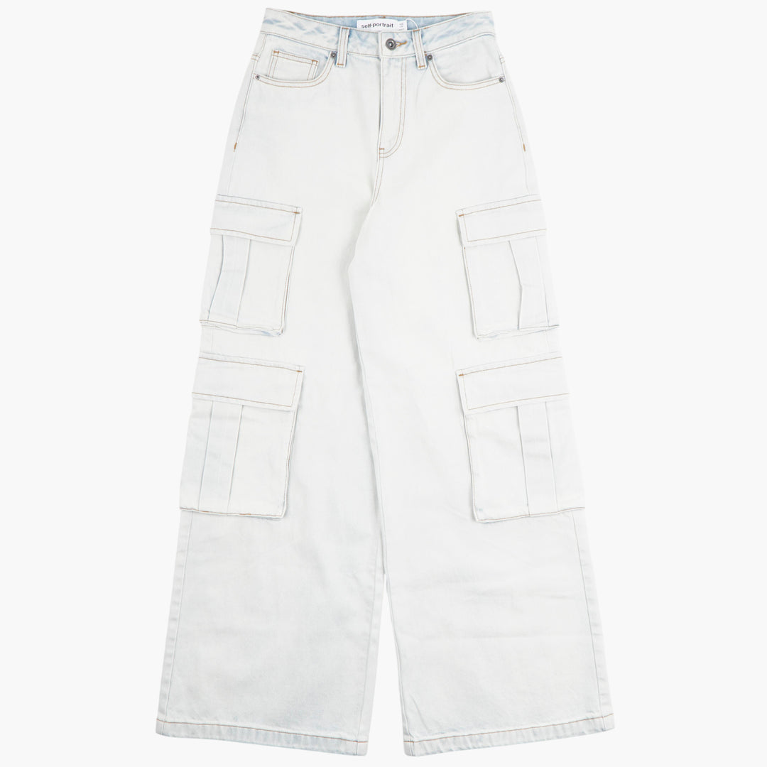 SELF PORTRAIT Light Denim Cargo Pants