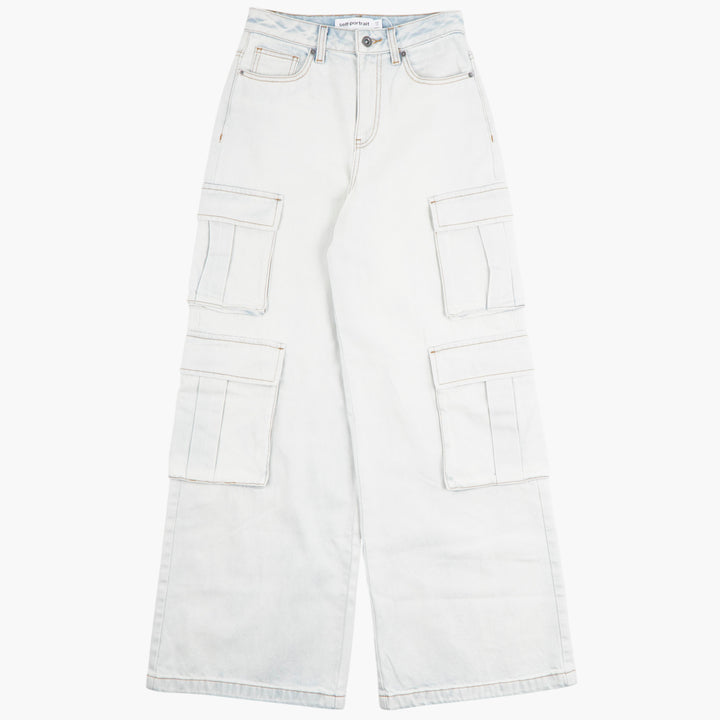 SELF PORTRAIT Light Denim Cargo Pants