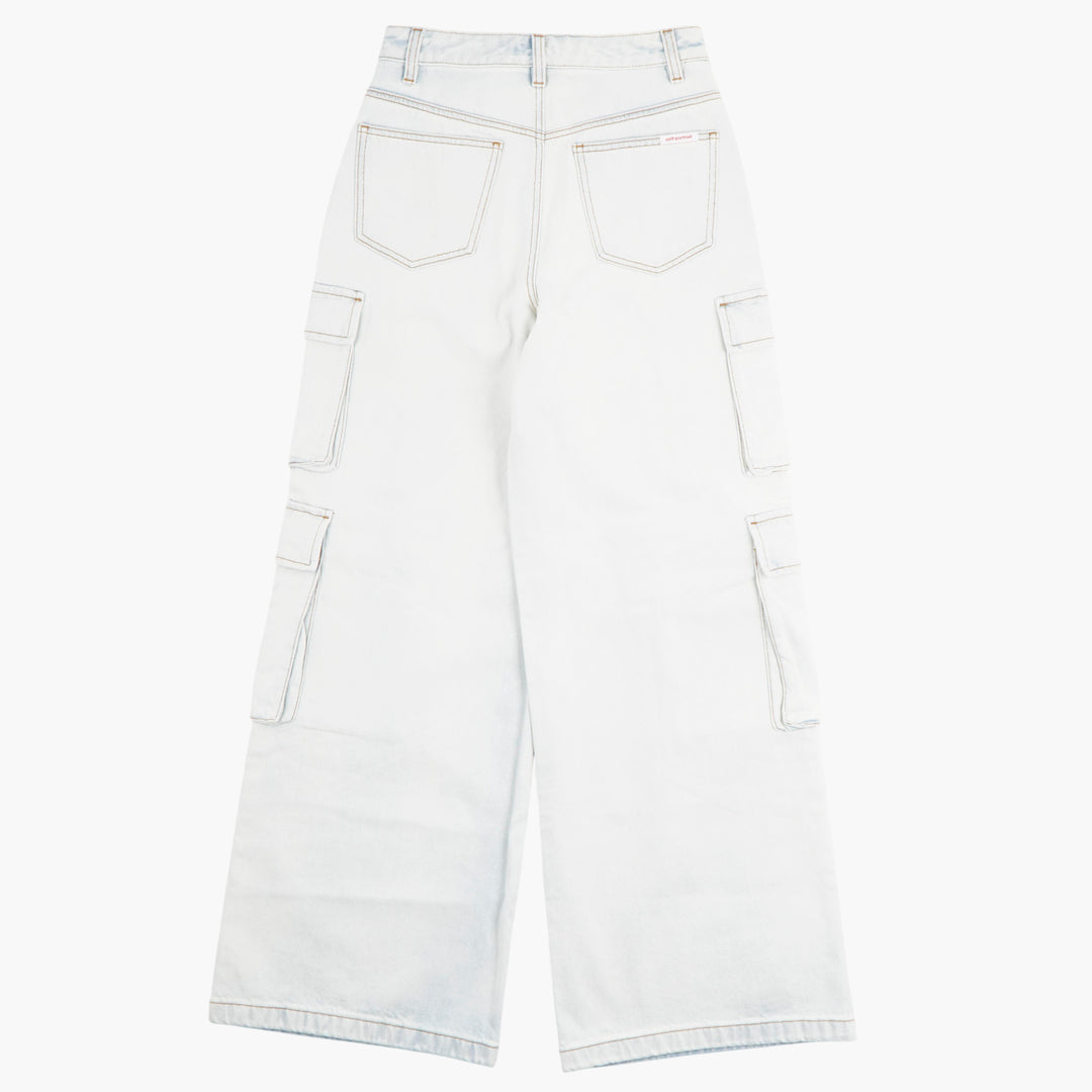 SELF PORTRAIT Light Denim Cargo Pants