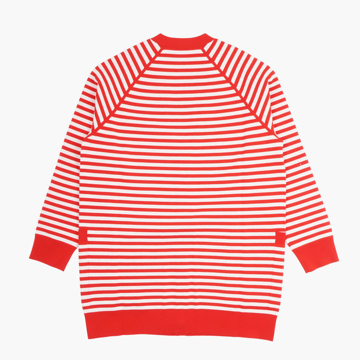 Max Mara Red-White Striped Cardigan