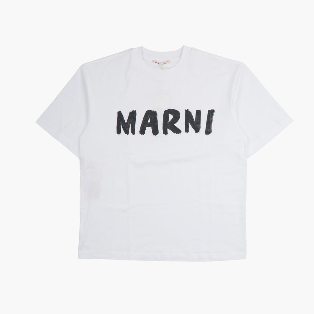 T-shirt con logo in cotone bianco MARNI