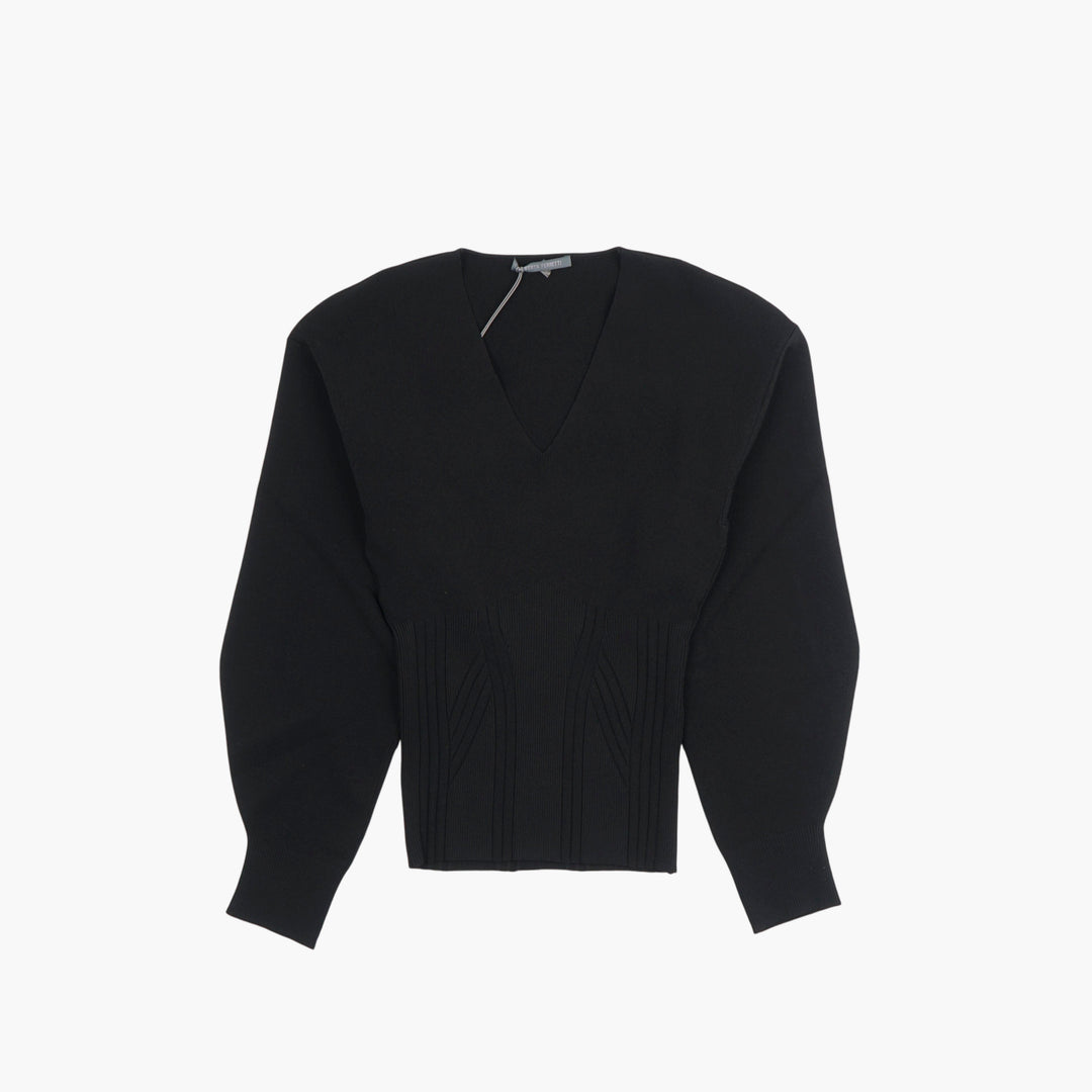 Alberta Ferretti Black V-Neck Sweater