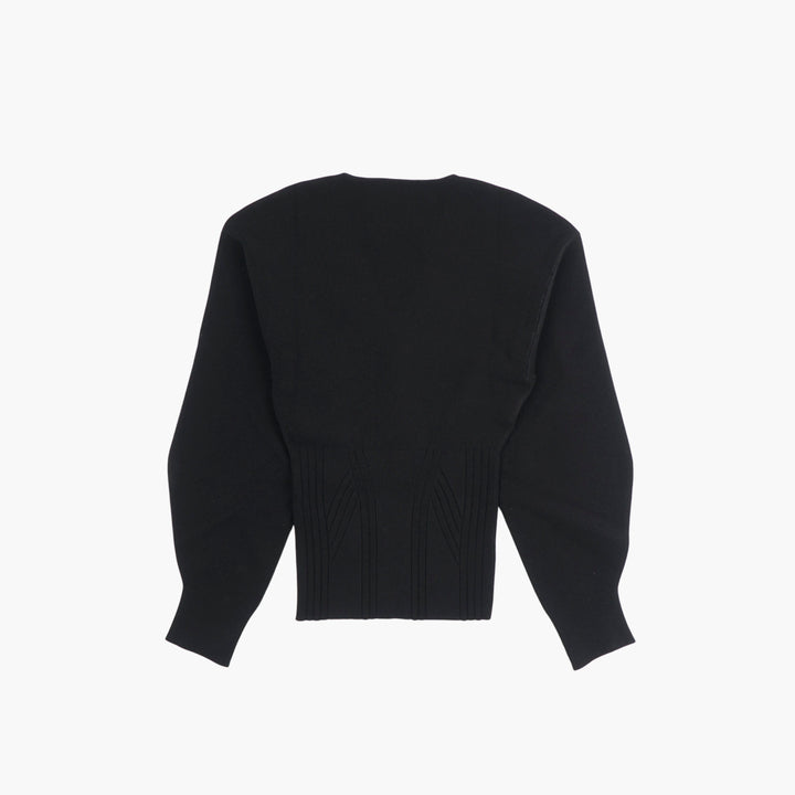 Alberta Ferretti Black V-Neck Sweater