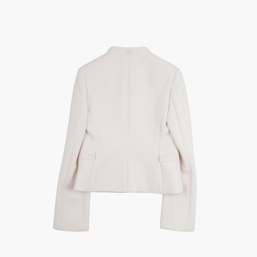 Courreges Paris heritage concealed-fastening crepe jacket - white