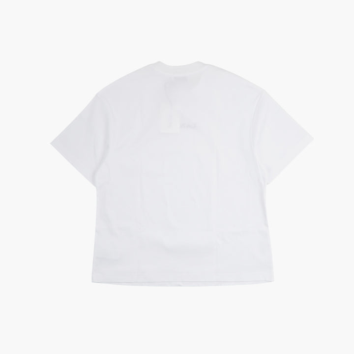 T-shirt in cotone bianco-lilla LANVIN