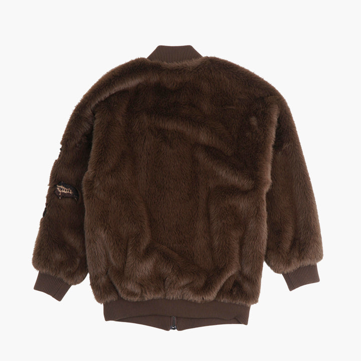 PAROSH Brown Multi Faux Fur Jacket